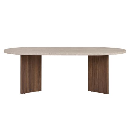 NEL Coffee Table 119x60 cm Beige/Walnut
