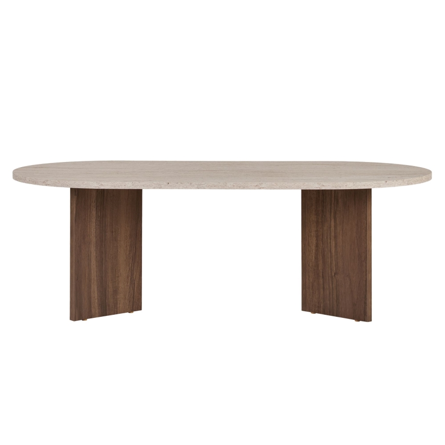 NEL Coffee Table 119x60 cm Beige/Walnut