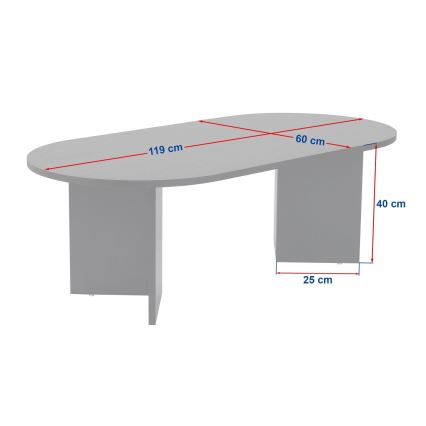NEL Coffee Table 119x60 cm Beige/Walnut
