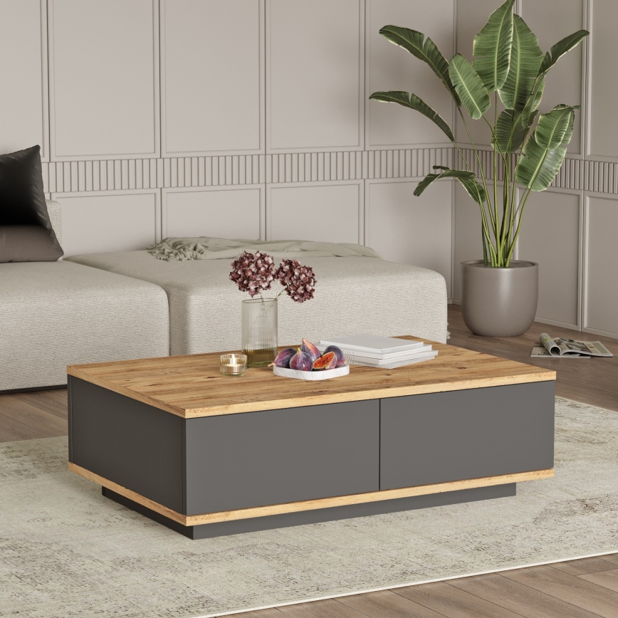 NEL Coffee Table, Pine/Anthracite