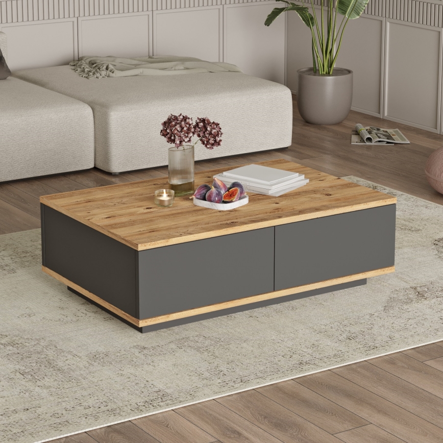NEL Coffee Table, Pine/Anthracite