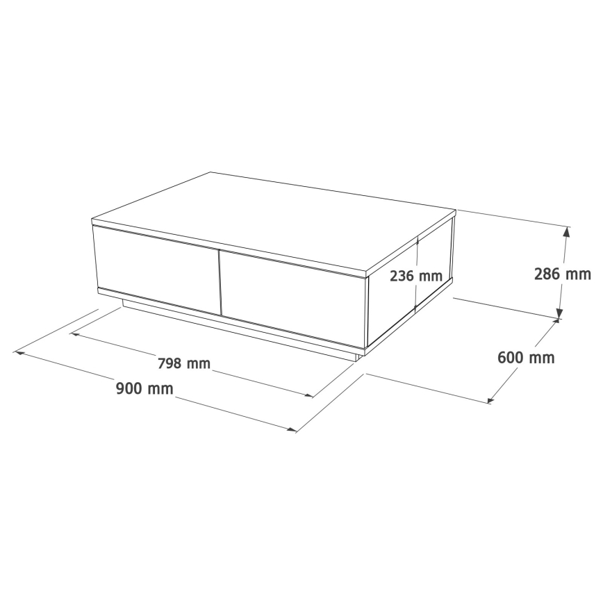 NEL Coffee Table, Pine/Anthracite