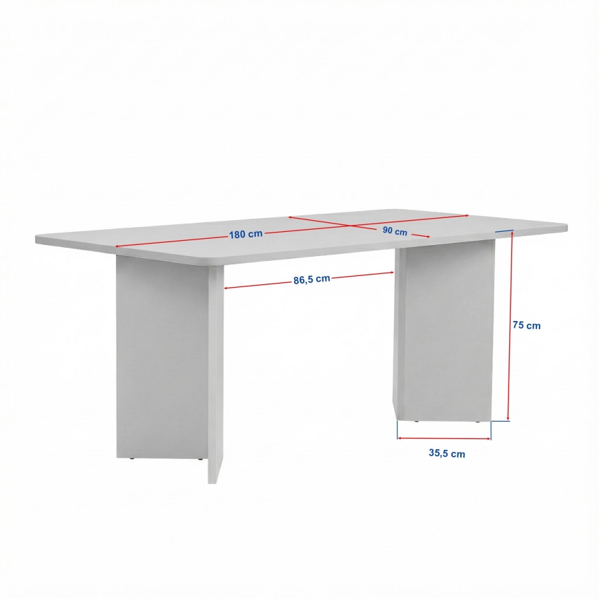 NEL dining table, 180 x 90 cm, beige