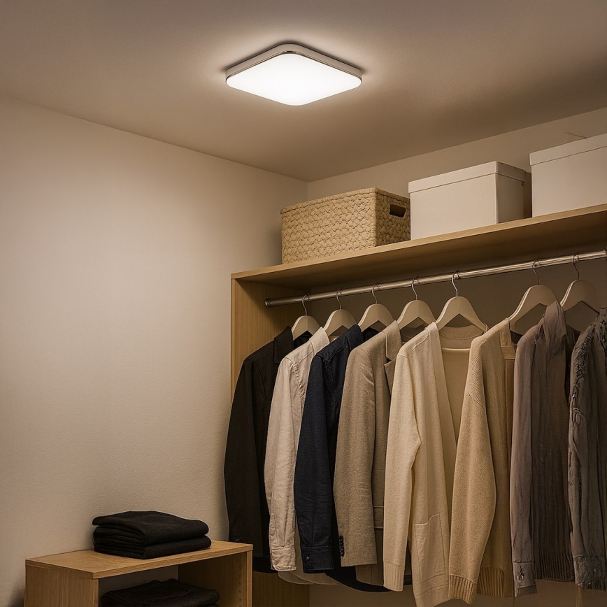 NEMO LED Ceiling Light, 11W/230V, 26x26 cm, Polished Chrome