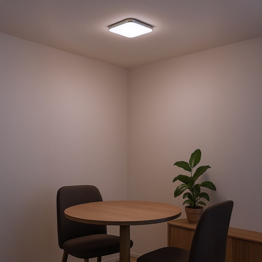 NEMO LED Ceiling Light, 11W/230V, 26x26 cm, Polished Chrome