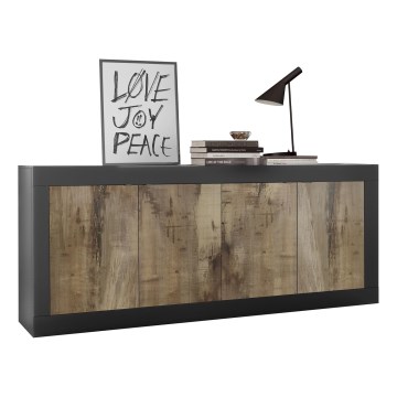 NERILA chest of drawers black/brown