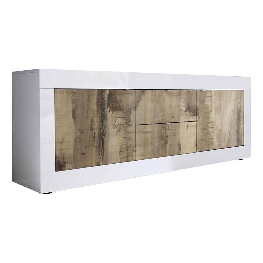 NERILA chest of drawers, white/brown