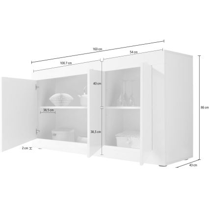 NERILA Chest of Drawers — White/Brown