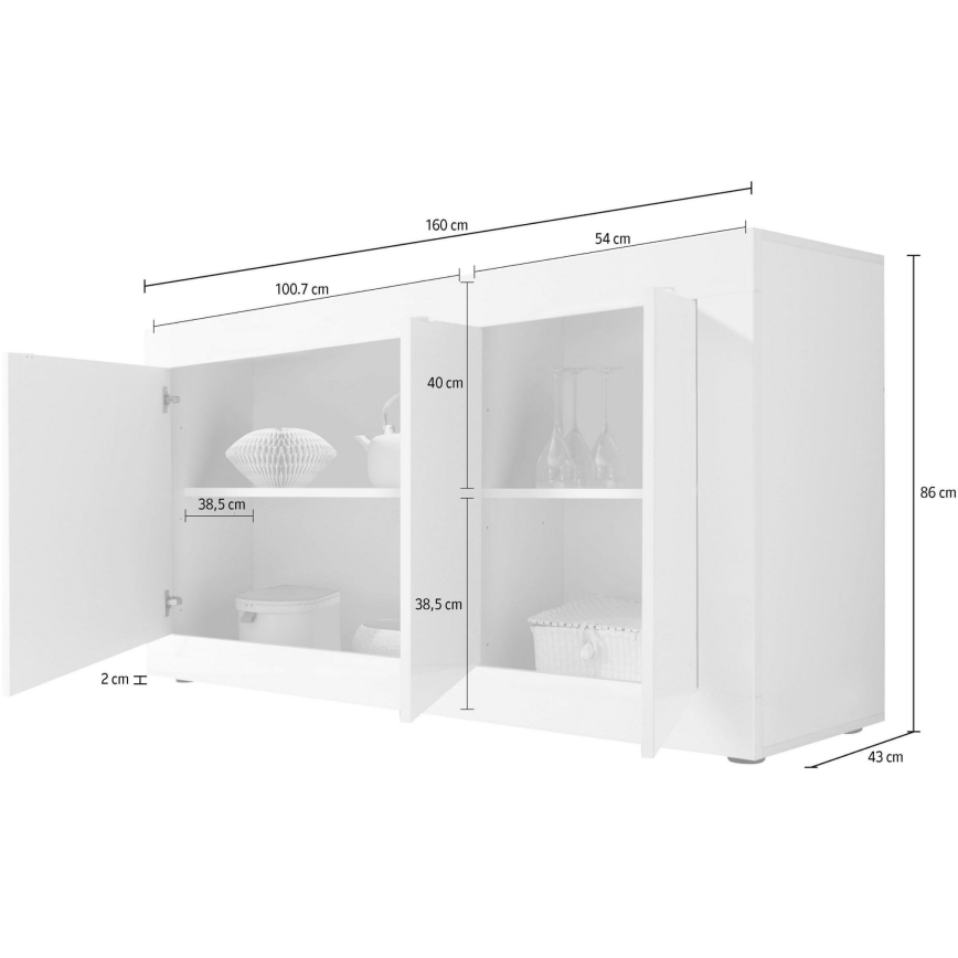 NERILA White Chest of Drawers