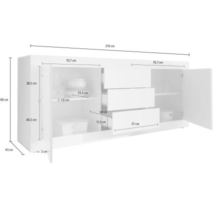 NERILA White Chest of Drawers