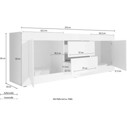 NERILA white chest of drawers