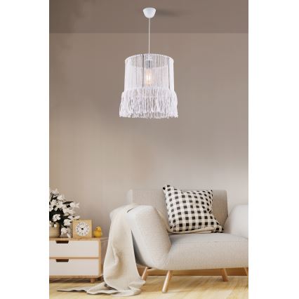 NESS MACRAME Cord Pendant Lamp 1xE27/40W/230V White