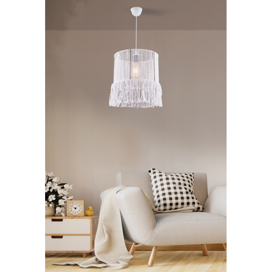 NESS MACRAME Cord Pendant Lamp 1xE27/40W/230V White