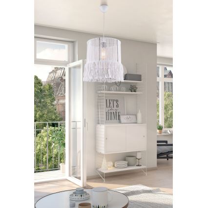 NESS MACRAME Cord Pendant Lamp 1xE27/40W/230V White