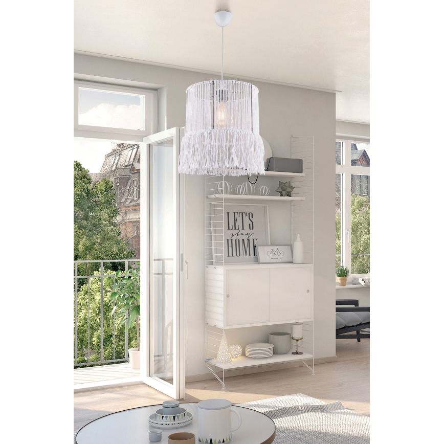 NESS MACRAME Cord Pendant Lamp 1xE27/40W/230V White
