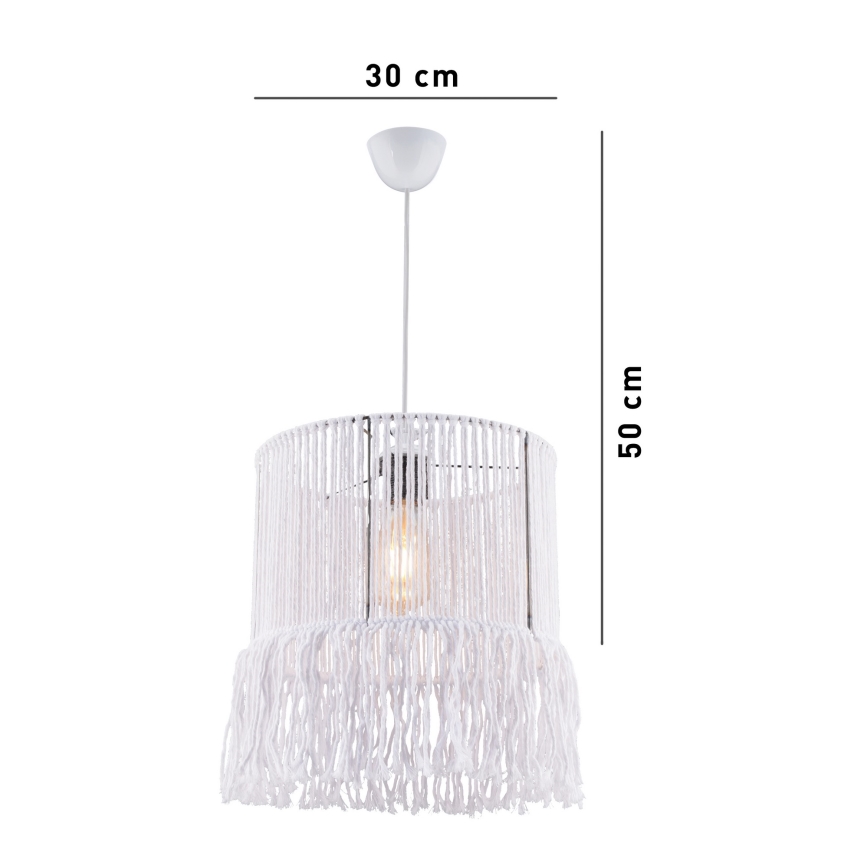 NESS MACRAME Cord Pendant Lamp 1xE27/40W/230V White