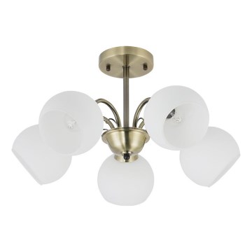 NESTOR 5xE27/40W/230V pendant light brass