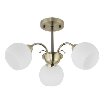 NESTOR rod-mounted chandelier 3x E27/40W/230V, brass