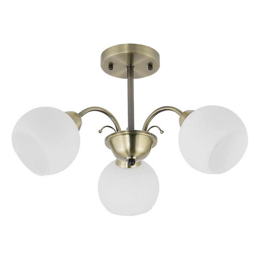 NESTOR rod-mounted chandelier 3x E27/40W/230V, brass