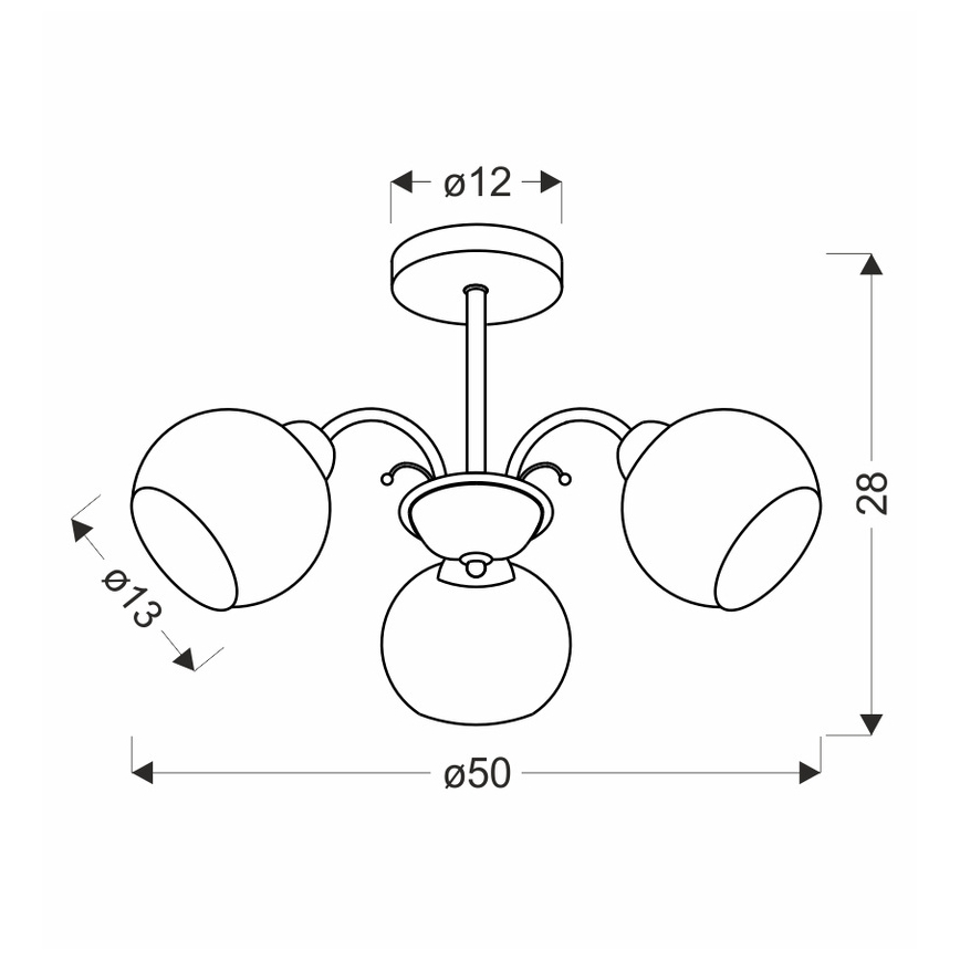 NESTOR rod-mounted chandelier 3x E27/40W/230V, brass