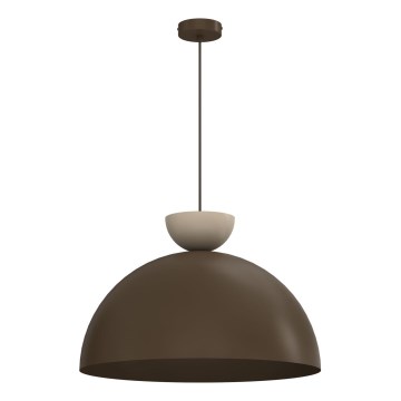 NEVIS cable-hung pendant, 1x E27/15W/230V, Ø 50 cm, brown