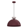 NEVIS cable-hung pendant light, 1x E27/15W/230V, Ø 38 cm, burgundy