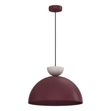 NEVIS cable-hung pendant light, 1x E27/15W/230V, Ø 38 cm, burgundy