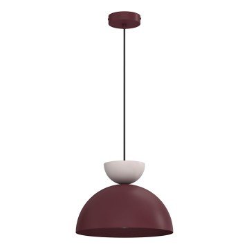 NEVIS cord-hung pendant lamp 1xE27/15W/230V, Ø 29 cm, burgundy