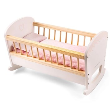 New Classic Toys - Wooden bed for dolls pink