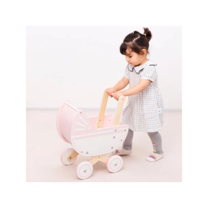 New Classic Toys - Wooden doll stroller pink