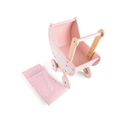 New Classic Toys - Wooden doll stroller pink