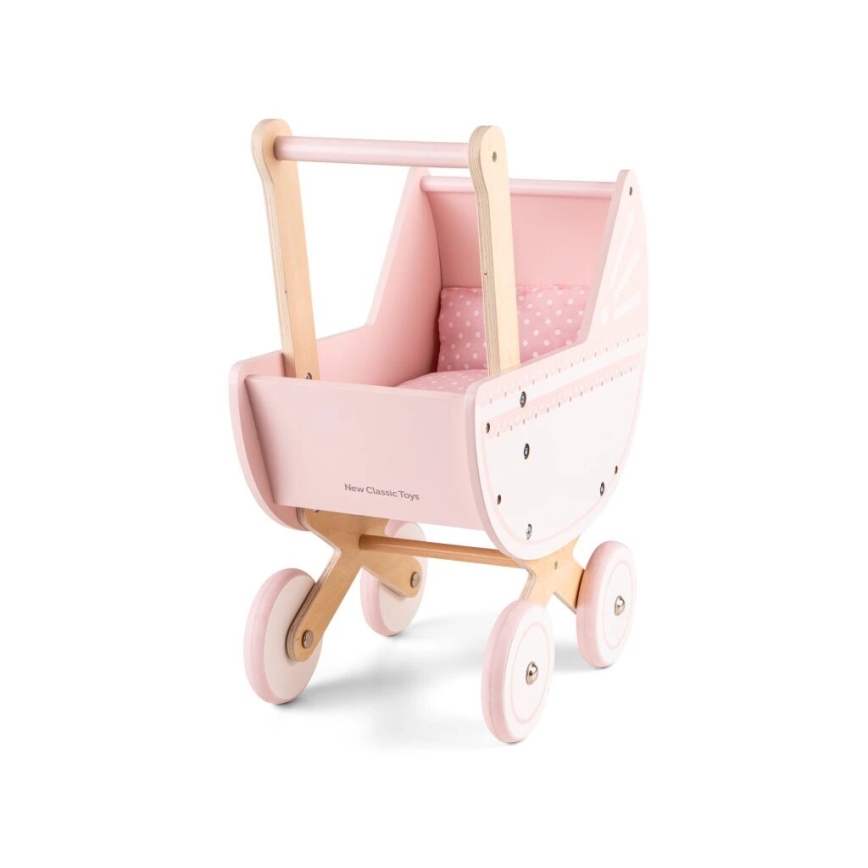 New Classic Toys - Wooden doll stroller pink