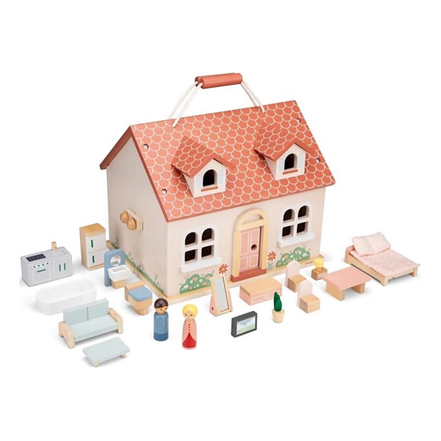 New Classic Toys - Wooden dollhouse red