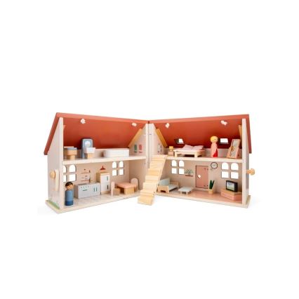 New Classic Toys - Wooden dollhouse red