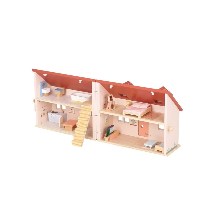 New Classic Toys - Wooden dollhouse red
