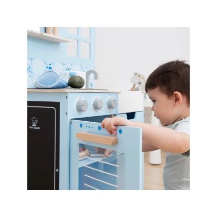 New Classic Toys - Wooden kitchen with accessories blue