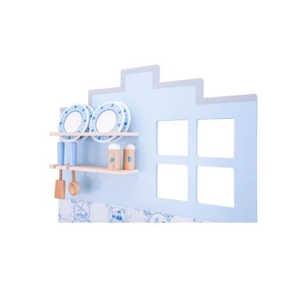 New Classic Toys - Wooden kitchen with accessories blue