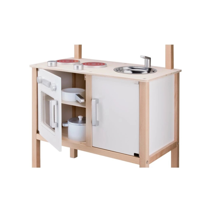 New Classic Toys - Wooden kitchen with accessories white/beige