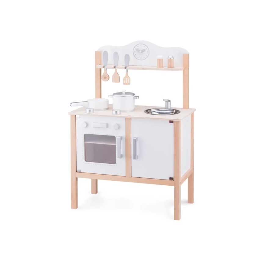 New Classic Toys - Wooden kitchen with accessories white/beige