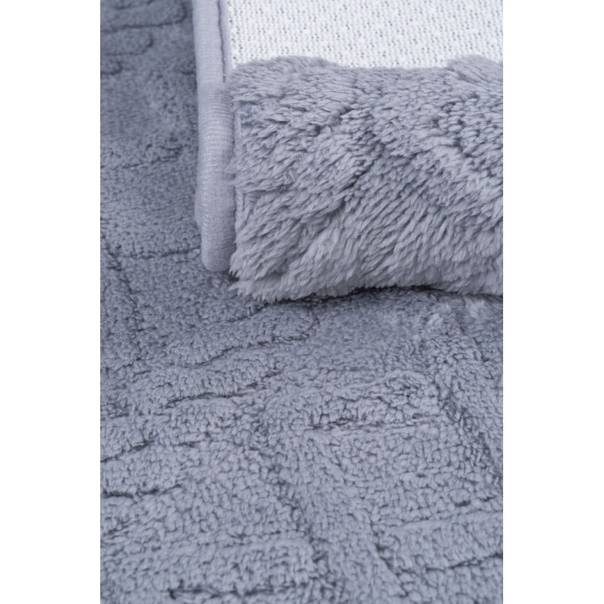 NEW STYLE 3D Bath Mat 60x90 cm Light Gray