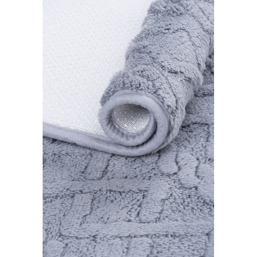 NEW STYLE 3D Bath Mat 60x90 cm Light Gray