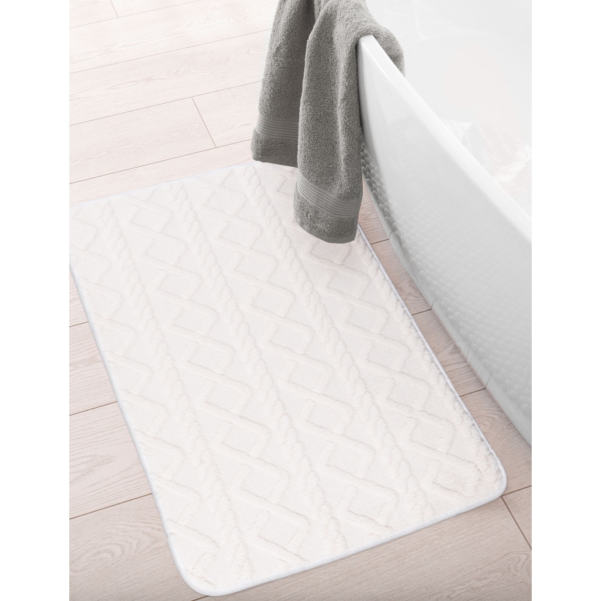 NEW STYLE 3D Bathroom Mat 60x90 cm Cream