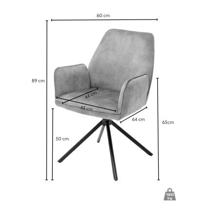 NEXORO Dining Chair, 1 pc, Anthracite