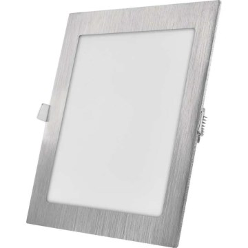 NEXXO 18W LED recessed ceiling light, 230V — selectable 3000/3500/4000K (warm to cool white), silver, 22.5 x 22.5 cm