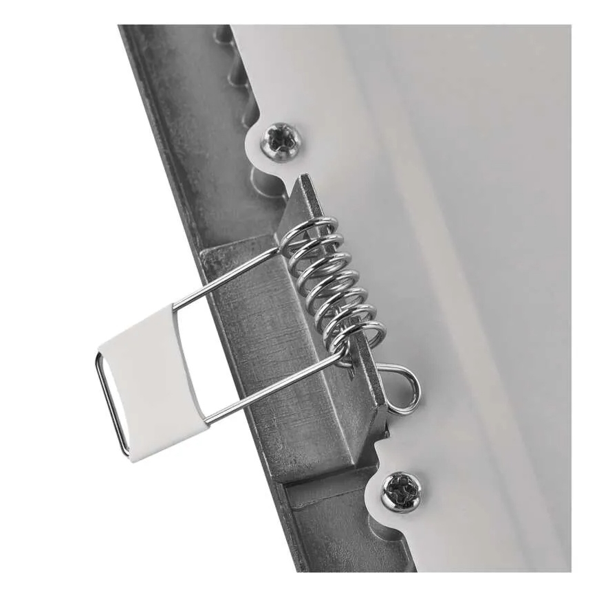 NEXXO 18W LED recessed ceiling light, 230V — selectable 3000/3500/4000K (warm to cool white), silver, 22.5 x 22.5 cm