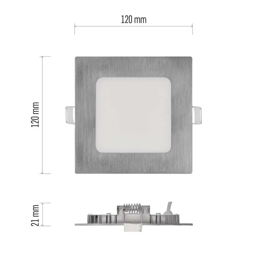 NEXXO LED recessed ceiling light LED/7W/230V 3000/3500/4000K silver 12x12 cm