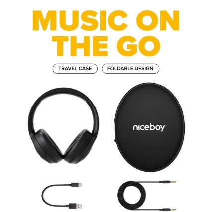 Niceboy Aura 5 ANC - Wireless headphones with a microphone and ANC black