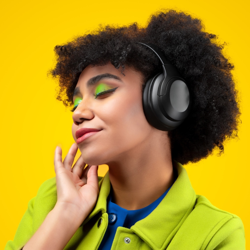 Niceboy Aura 5 ANC - Wireless headphones with microphone and active noise cancellation, black