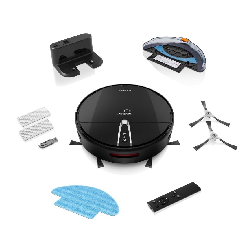 Niceboy ION Charles i4 - Smart robotic vacuum cleaner 2in1 4400 mAh Wi-Fi black + remote control