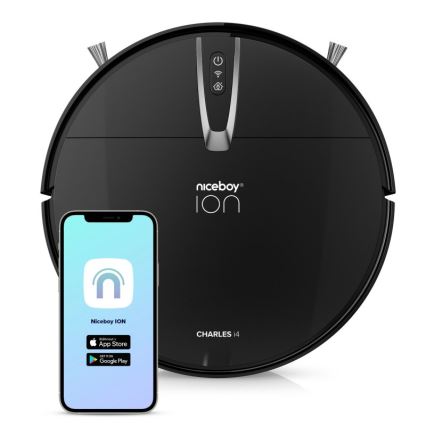 Niceboy ION Charles i4 - Smart robotic vacuum cleaner 2in1 4400 mAh Wi-Fi black + remote control